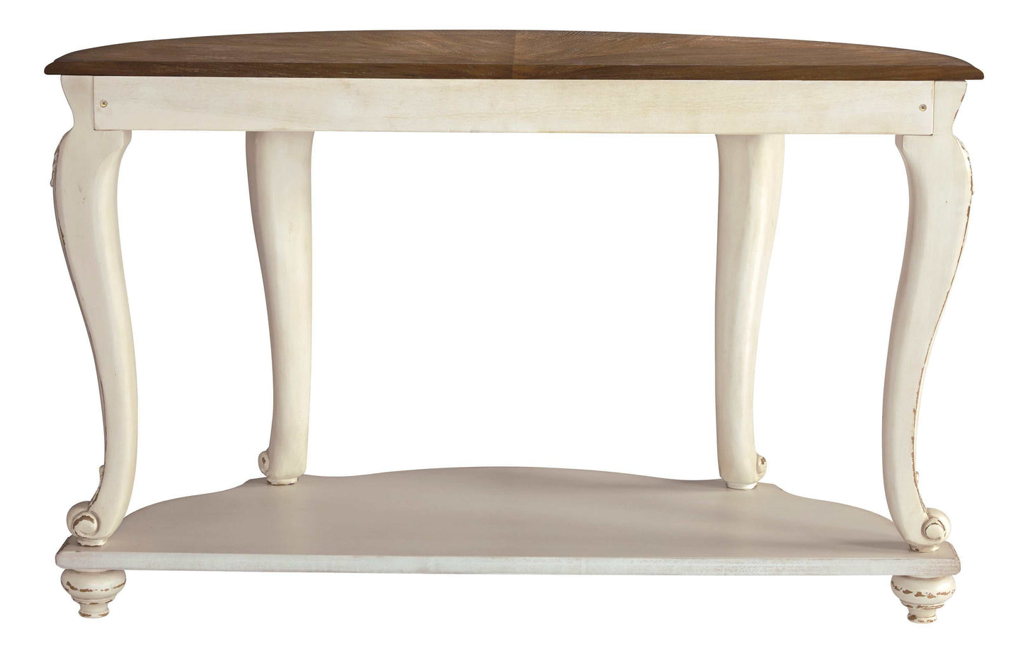 Realyn White/Brown Sofa Table