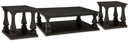 Wellturn Black Coffee Table and 2 End Tables