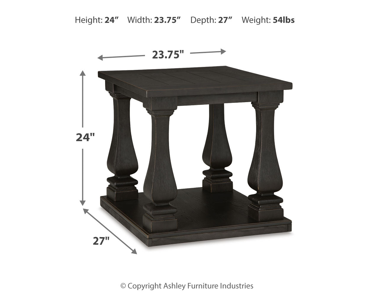 Wellturn Black Coffee Table and 1 End Table