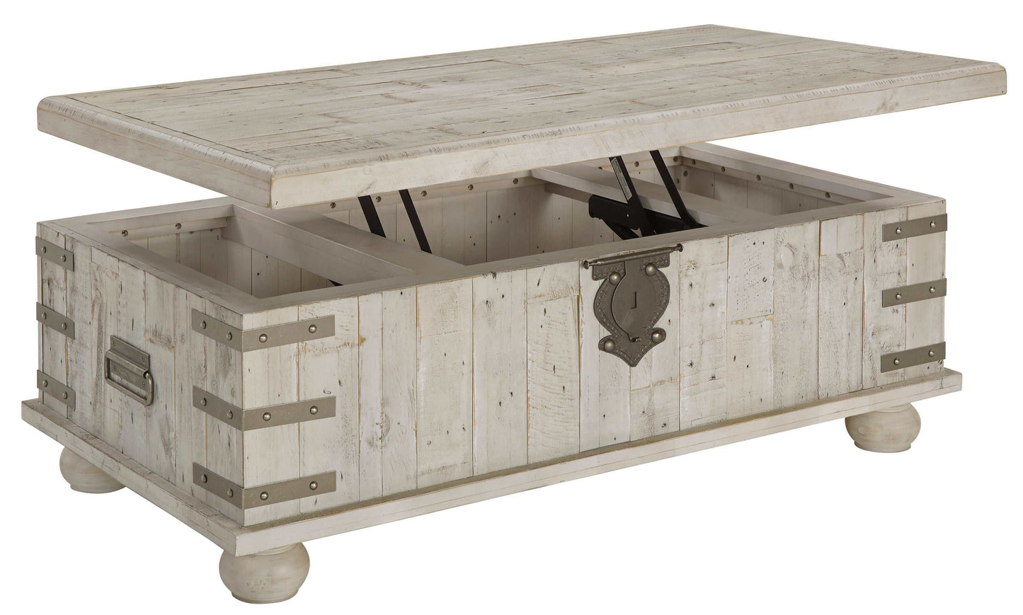 Carynhurst White Wash Gray Lift Top Coffee Table