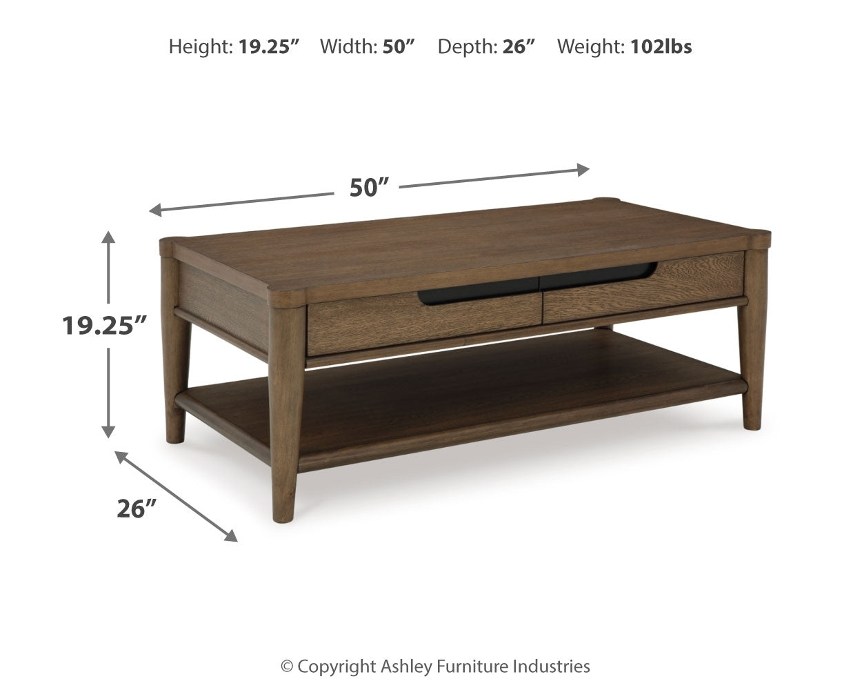 Roanhowe Brown Coffee Table and 2 End Tables