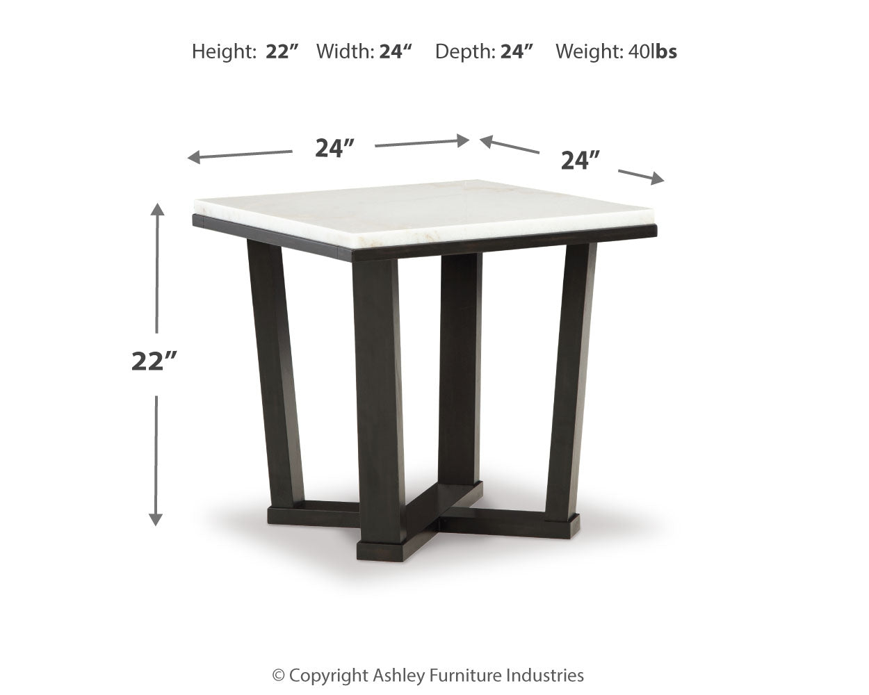 Fostead White/Espresso Coffee Table and 2 Ends