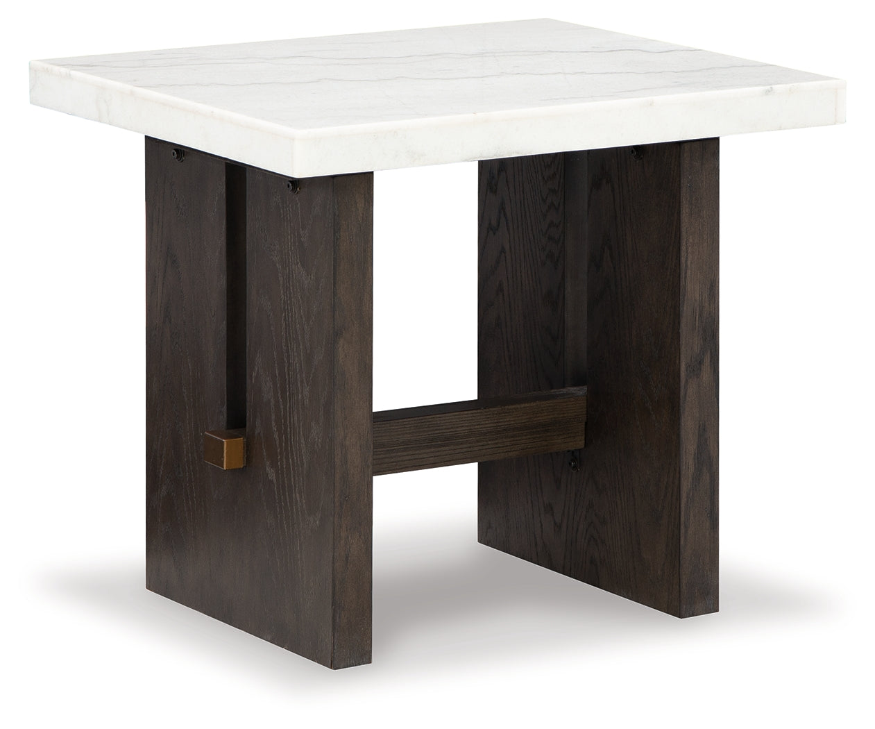 Burkhaus White/Dark Brown End Table