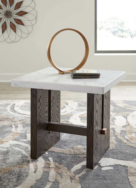 Burkhaus White/Dark Brown End Table