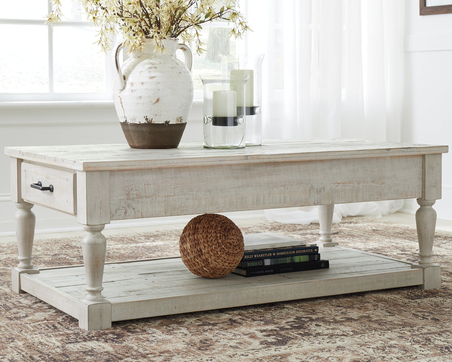 Shawnalore Whitewash Coffee Table and 2 End Tables