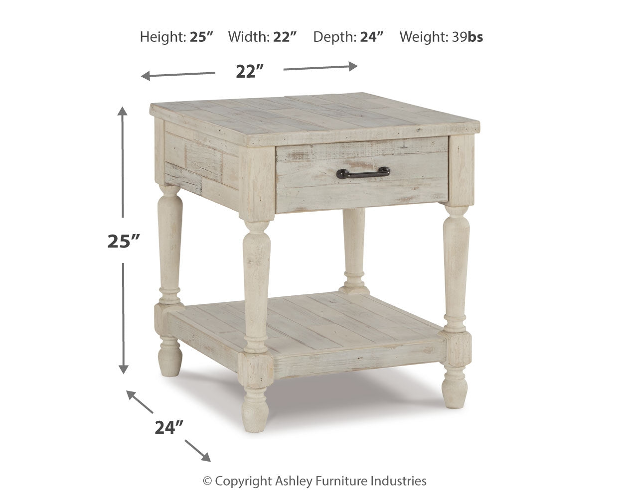 Shawnalore Whitewash Coffee Table and 2 End Tables