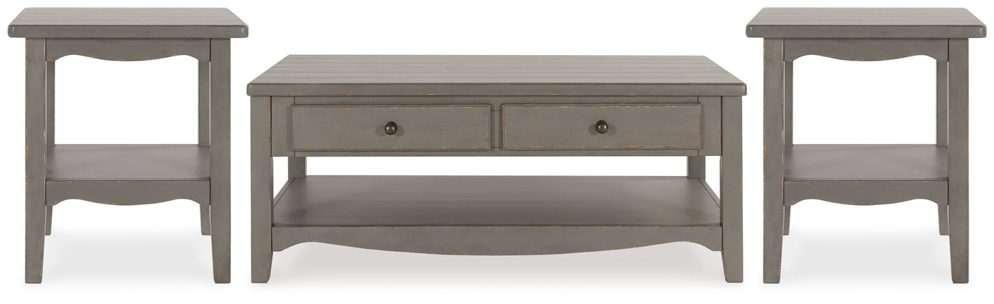 Charina Gray Coffee Table and 2 End Tables