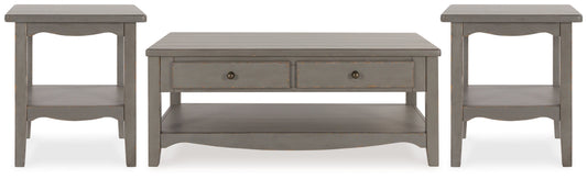 Charina Gray Coffee Table and 2 End Tables