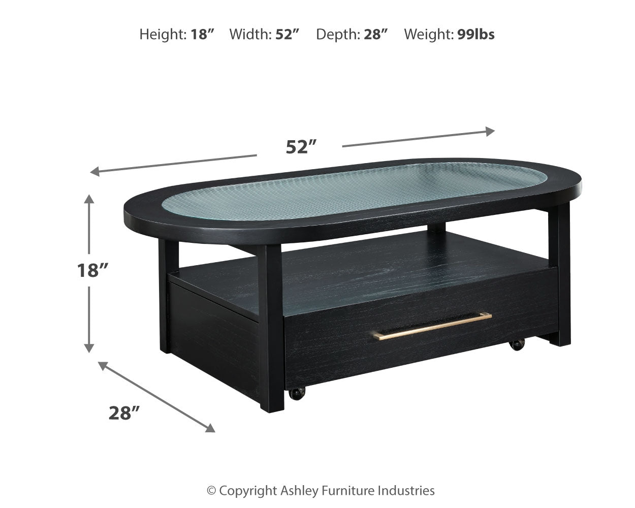 Winbardi Black Coffee Table and 2 End Tables