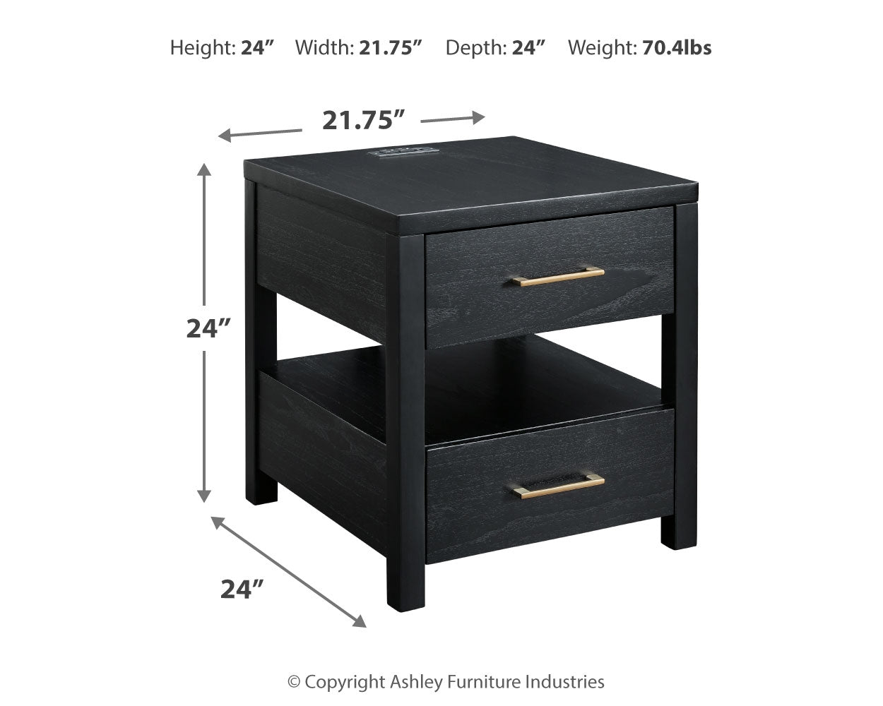 Winbardi Black Coffee Table and 2 End Tables