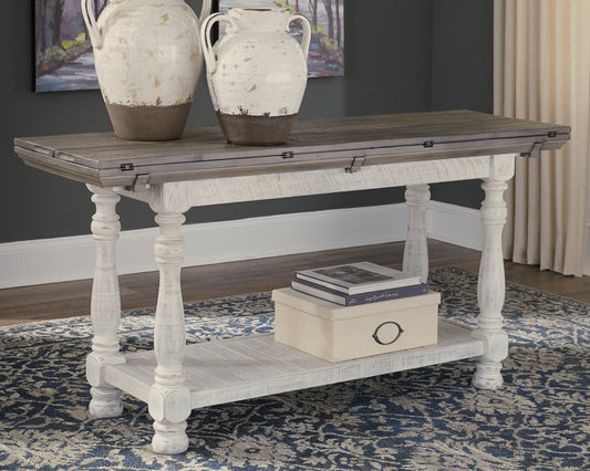 Havalance Gray/White Sofa/Console Table