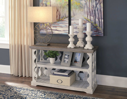 Havalance Gray & White Sofa/Console Table  Balustrade-style