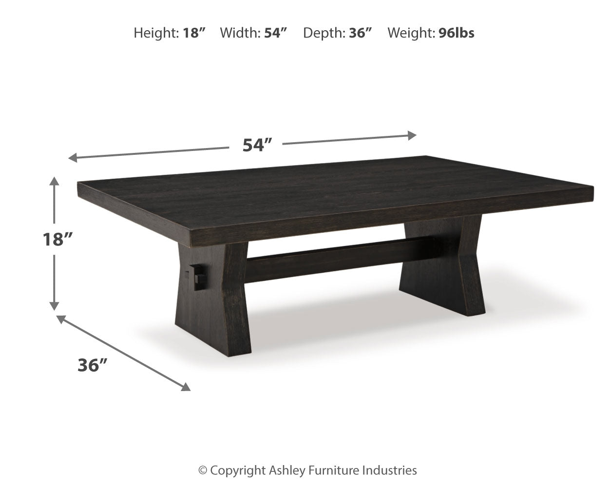 Galliden Black Coffee Table and 2 End Tables