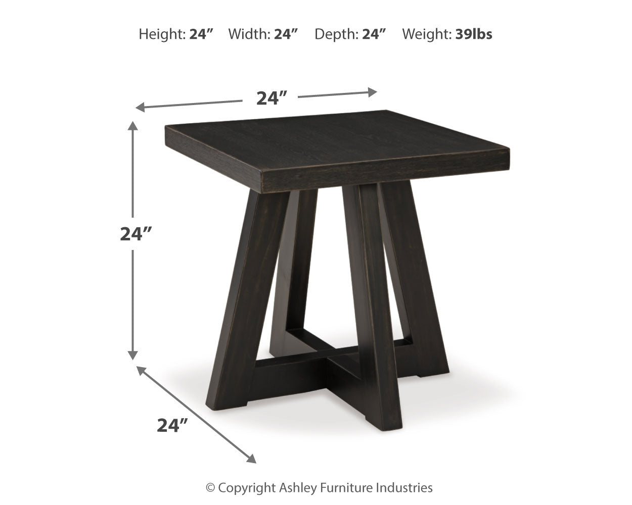 Galliden Black Coffee Table and 2 End Tables