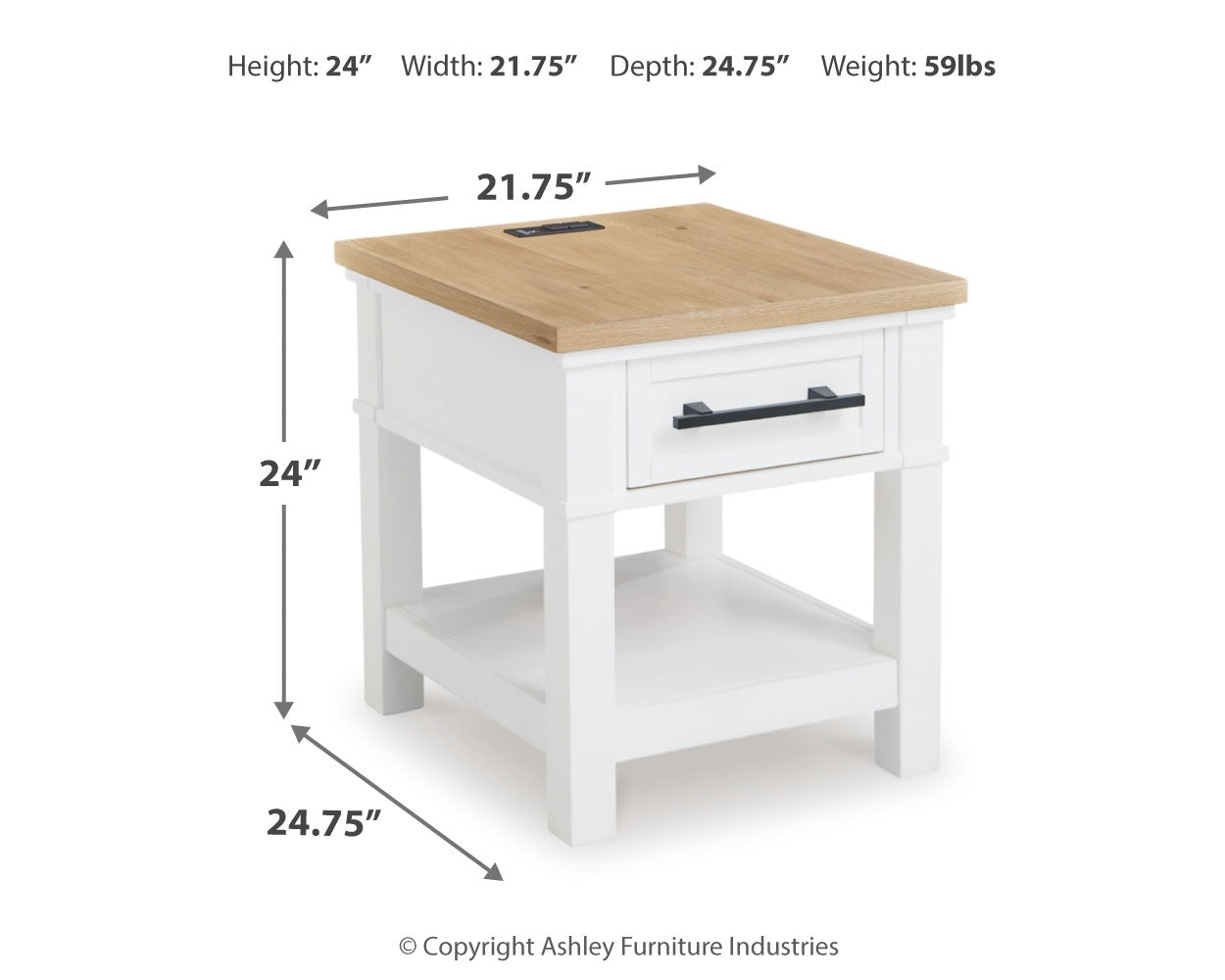 Ashbryn White/Natural Coffee Table and 2 End Tables