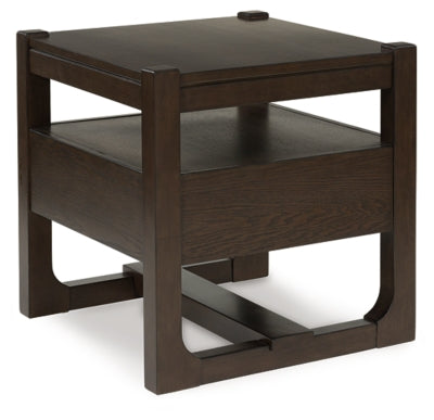 Breckington Dark Brown Square End Table - Ornate Home