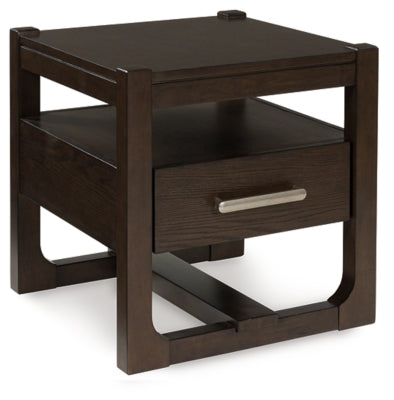 Breckington Dark Brown Square End Table - Ornate Home