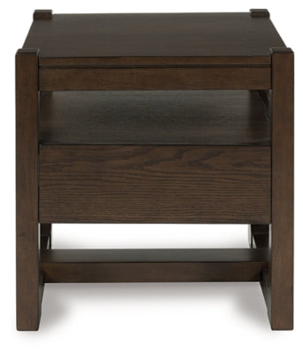 Breckington Dark Brown Square End Table - Ornate Home