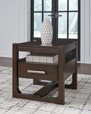 Breckington Dark Brown Square End Table - Ornate Home