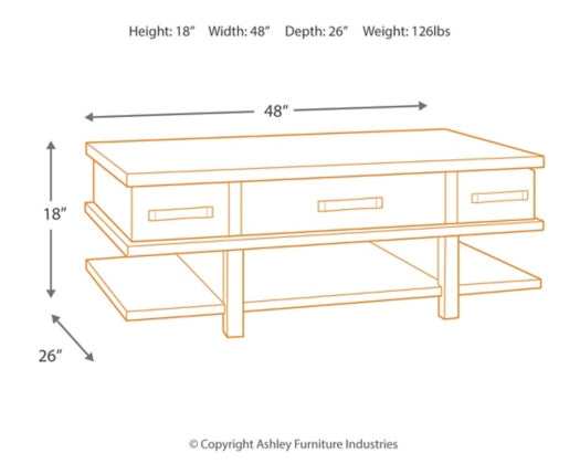 Stanah Two-tone Lift Top Coffee Table