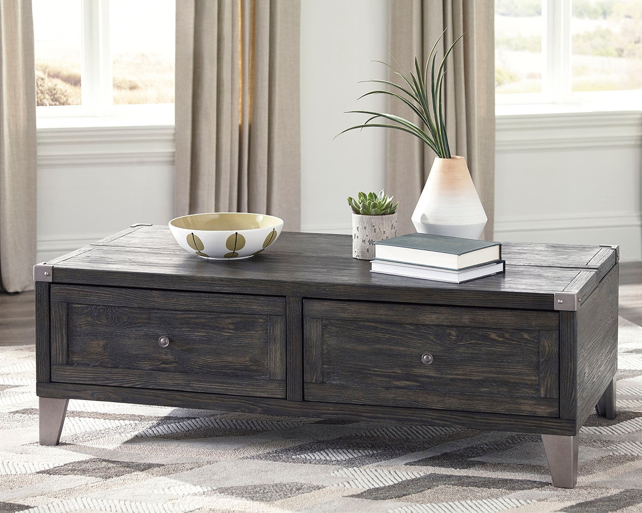 Todoe Dark Gray Coffee Table and End Table