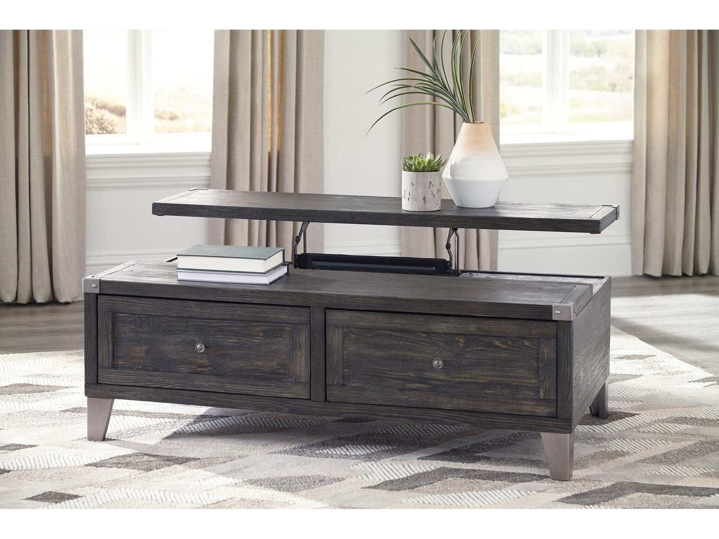 Todoe Dark Gray Lift Top Coffee Table