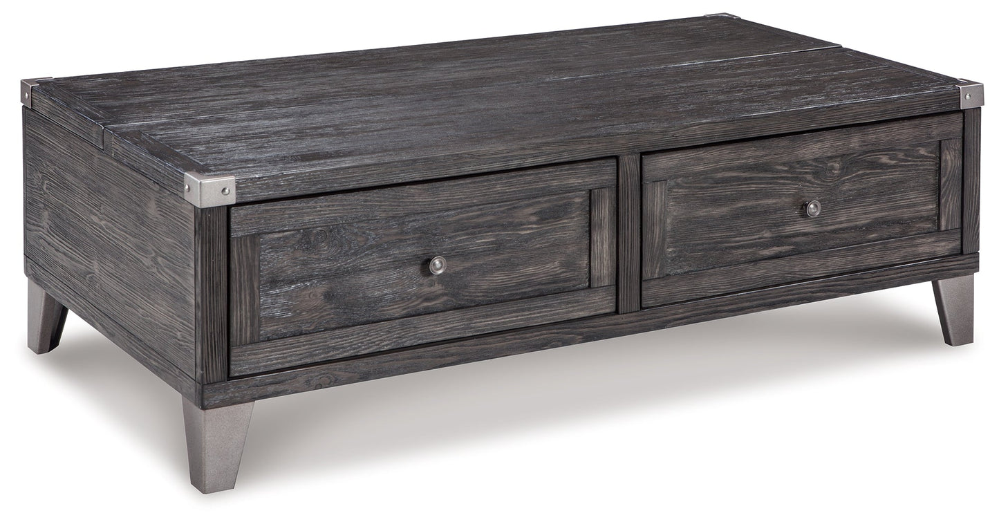 Todoe Dark Gray Coffee Table and 2 End Tables