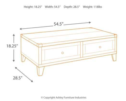 Todoe Dark Gray Lift Top Coffee Table