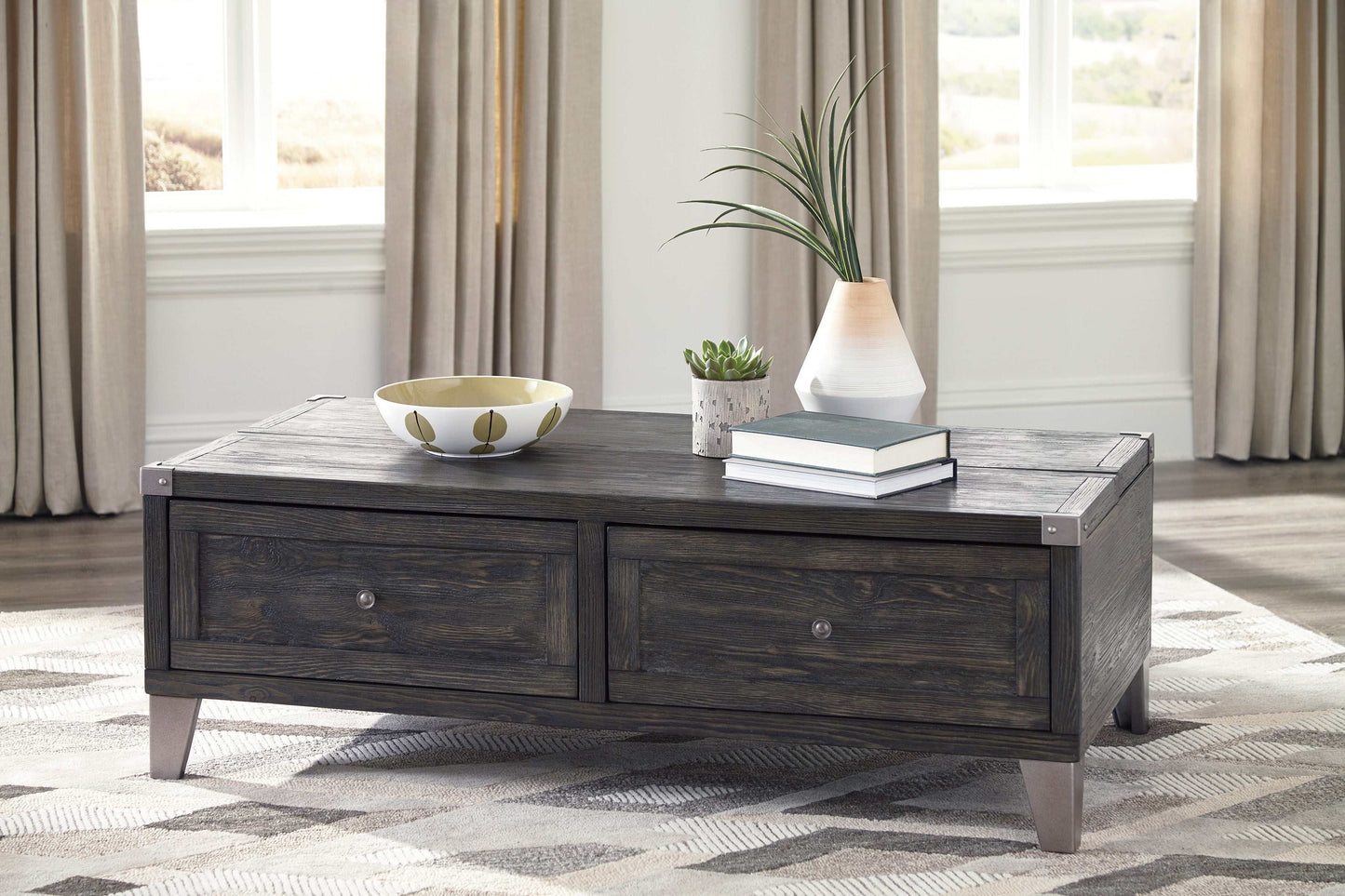 Todoe Dark Gray Lift Top Coffee Table