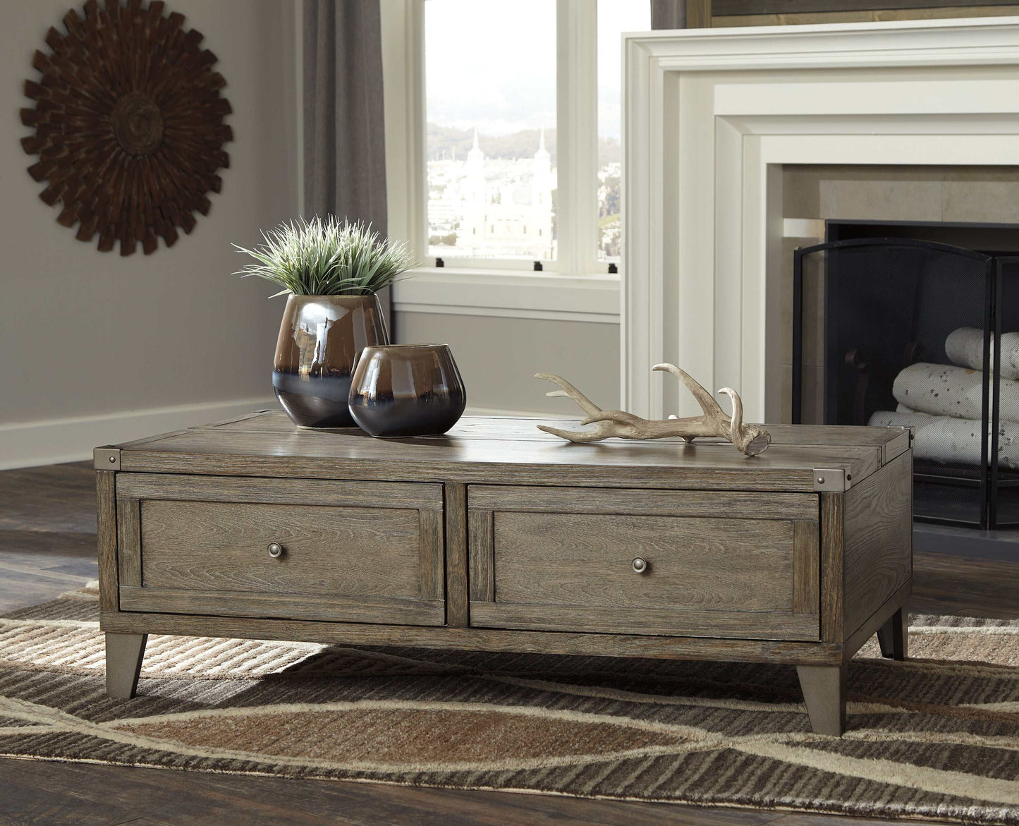 Chazney Rustic Brown Lift Top Coffee Table