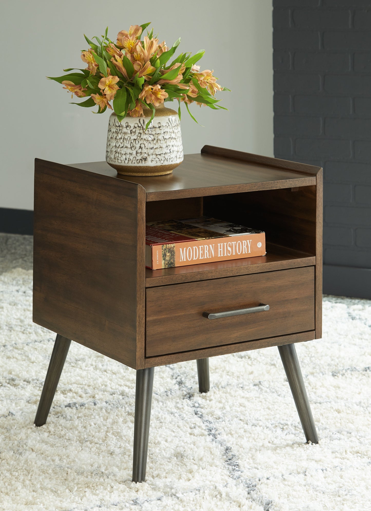 Calmoni Brown Coffee Table and 2 End Tables