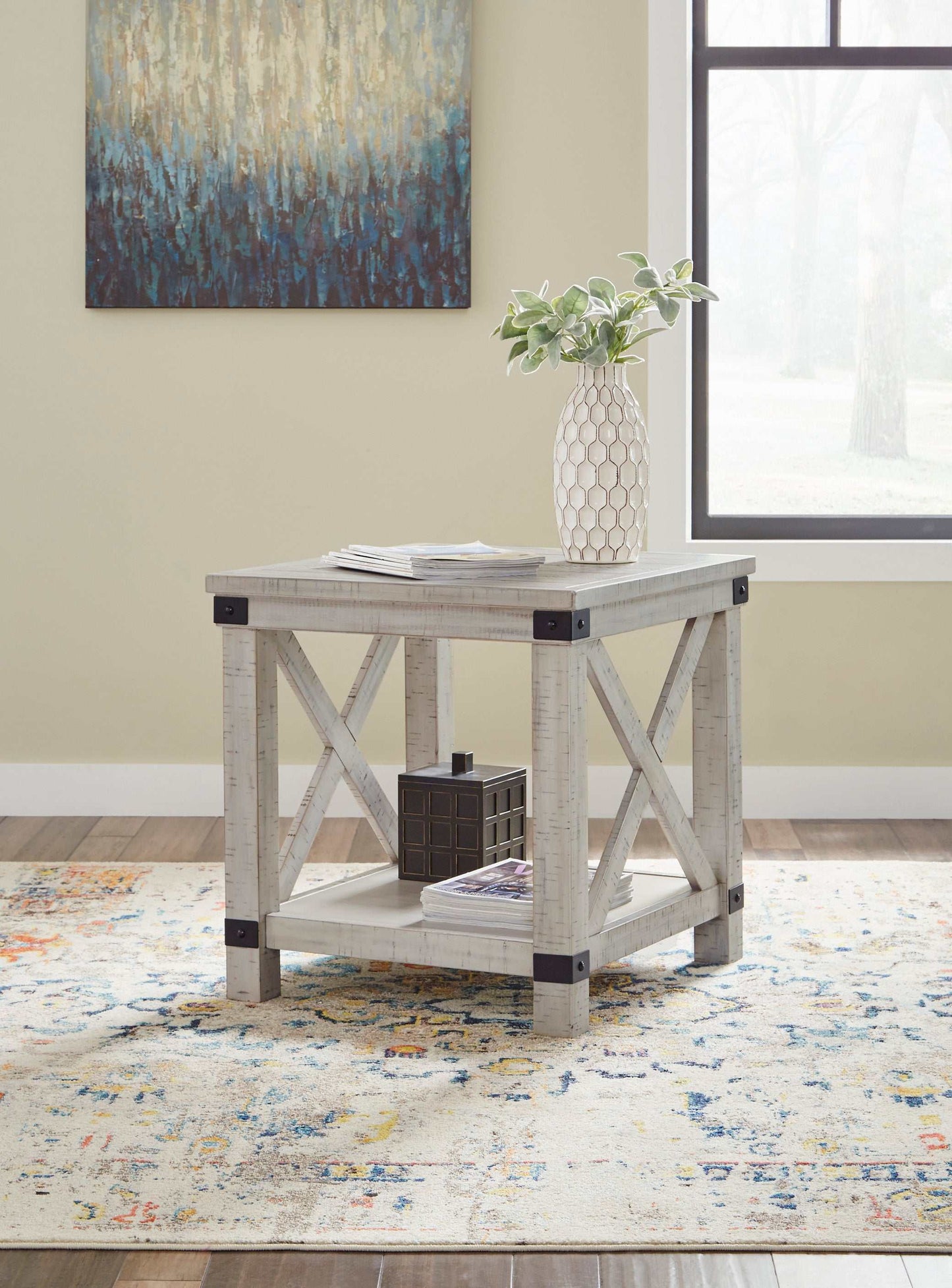 Carynhurst White Wash End Table