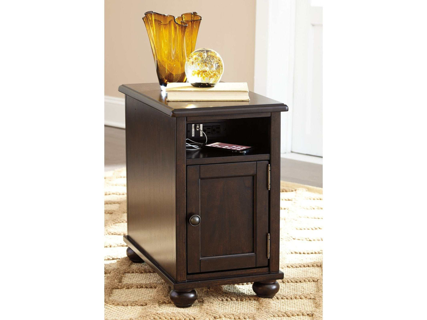 Barilanni Chairside End Table w/ USB Ports & Outlets