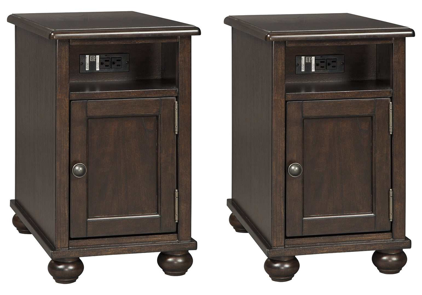 Barilanni Dark Brown End Table (Set of 2)