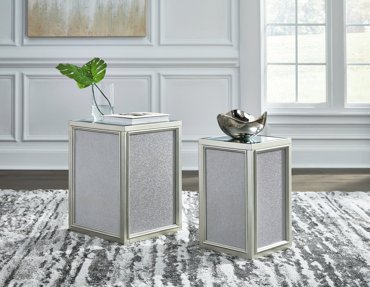 Traleena Silver Finish Coffee Table and 2 End Tables