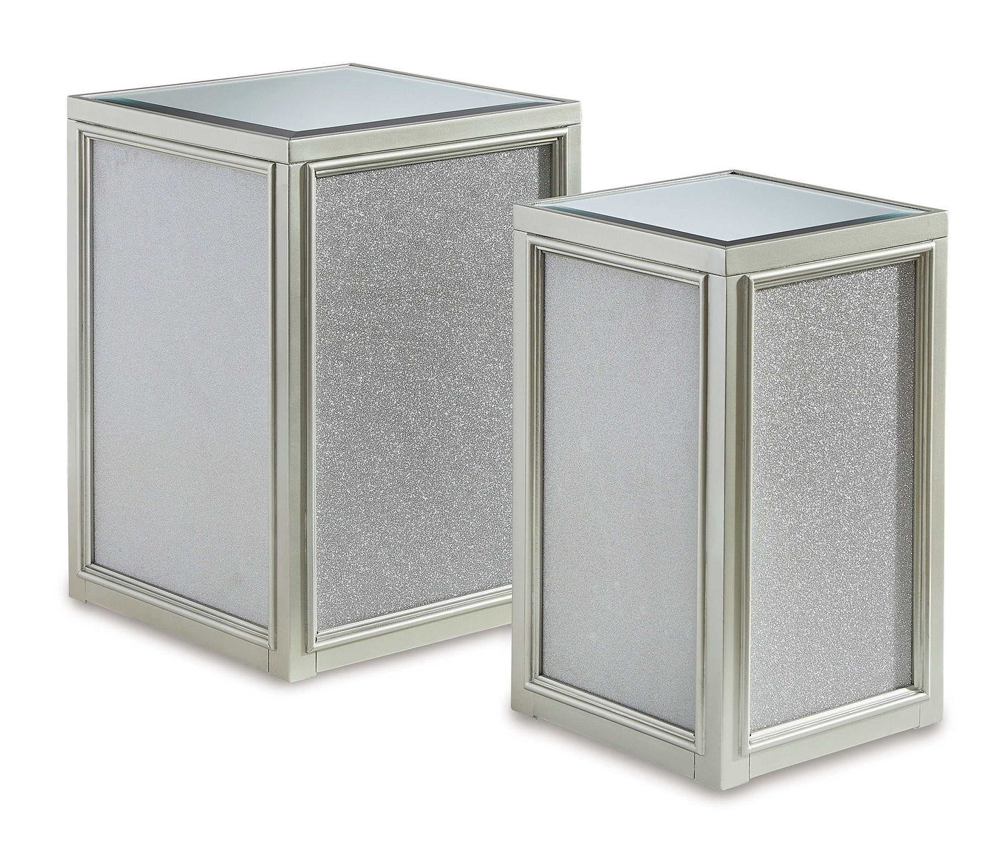 Traleena Silver Finish Nesting End Table (Set of 2)