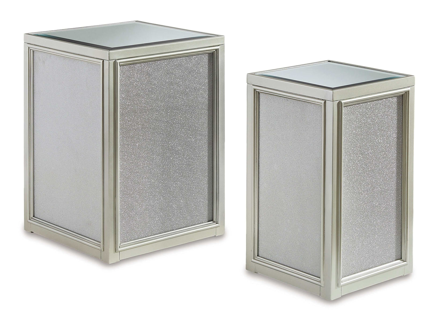 Traleena Silver Finish Nesting End Table (Set of 2)