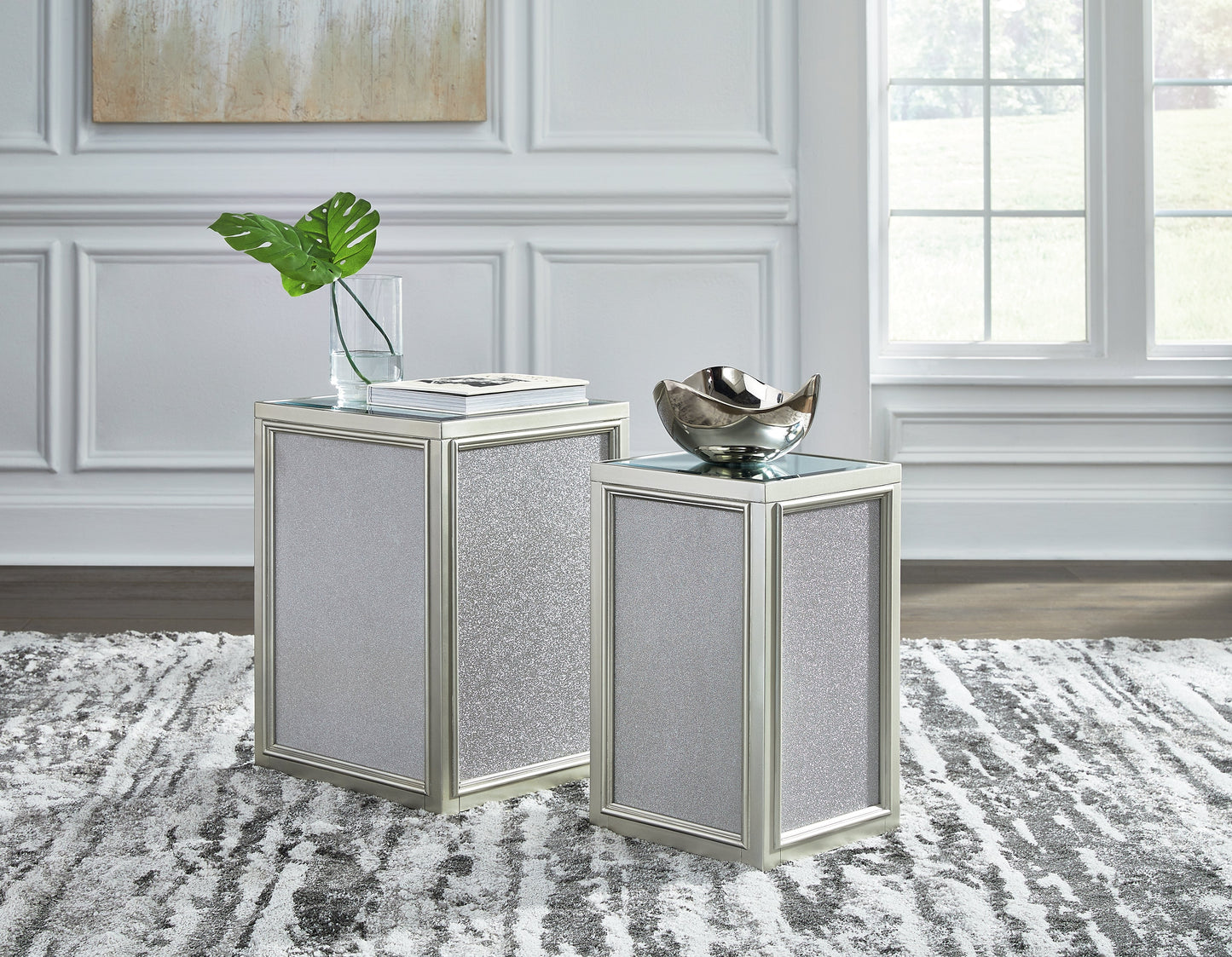 Traleena Silver Finish Coffee Table and 2 End Tables