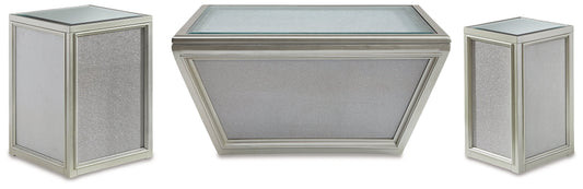 Traleena Silver Finish Coffee Table and 2 End Tables