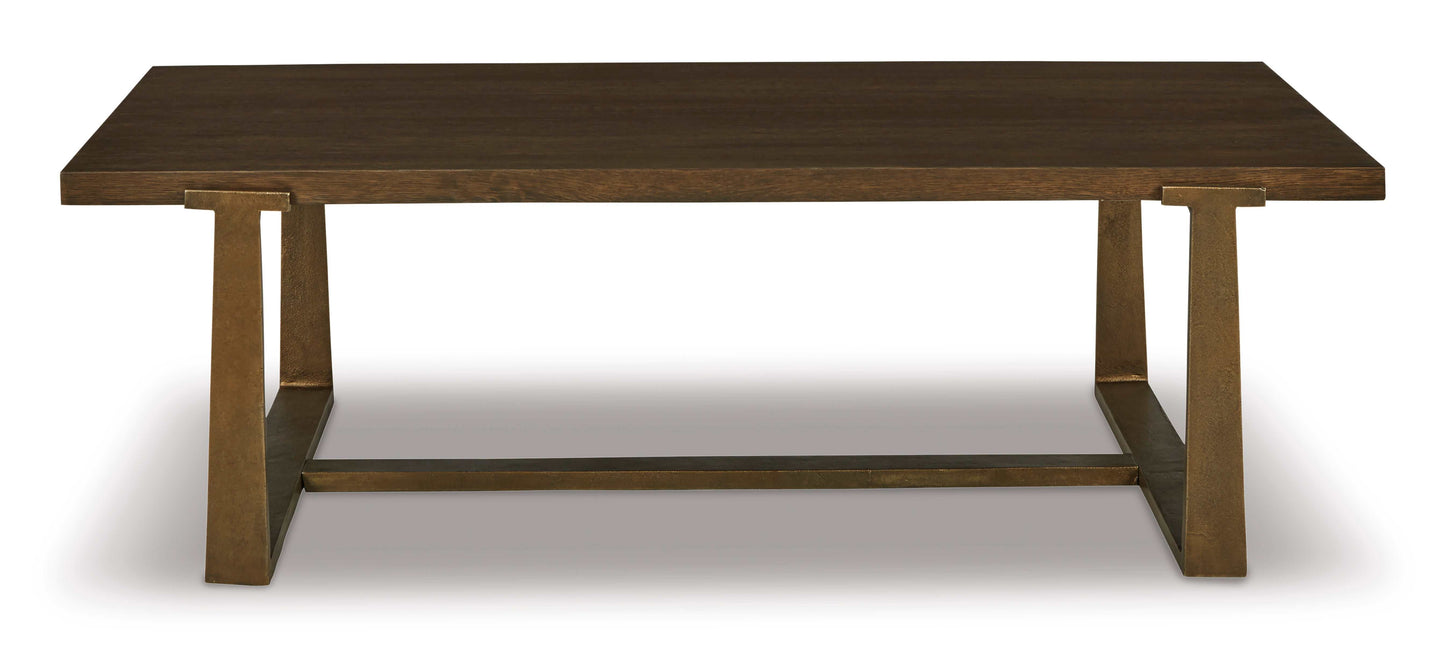 Balintmore Brown & Gold Finish Coffee Table