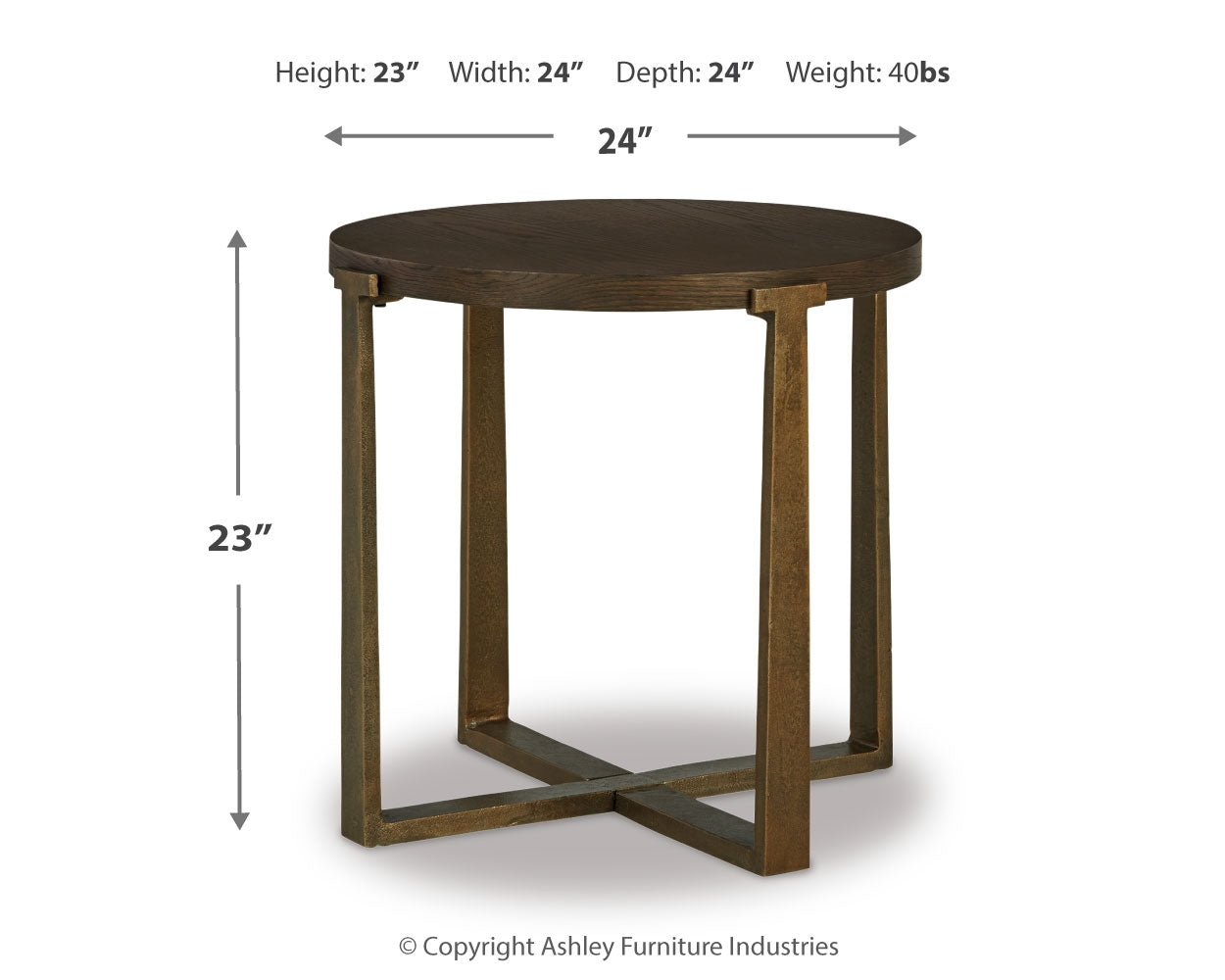 Balintmore Brown/Gold Finish Coffee Table and 2 End Tables