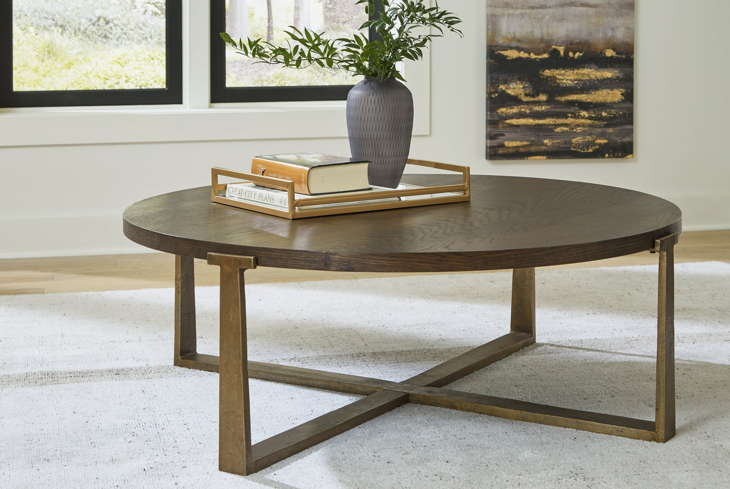 Balintmore Brown/Gold Finish Coffee Table