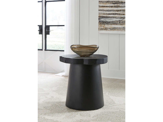 Wimbell Black Solid Wood Live Edge End Table