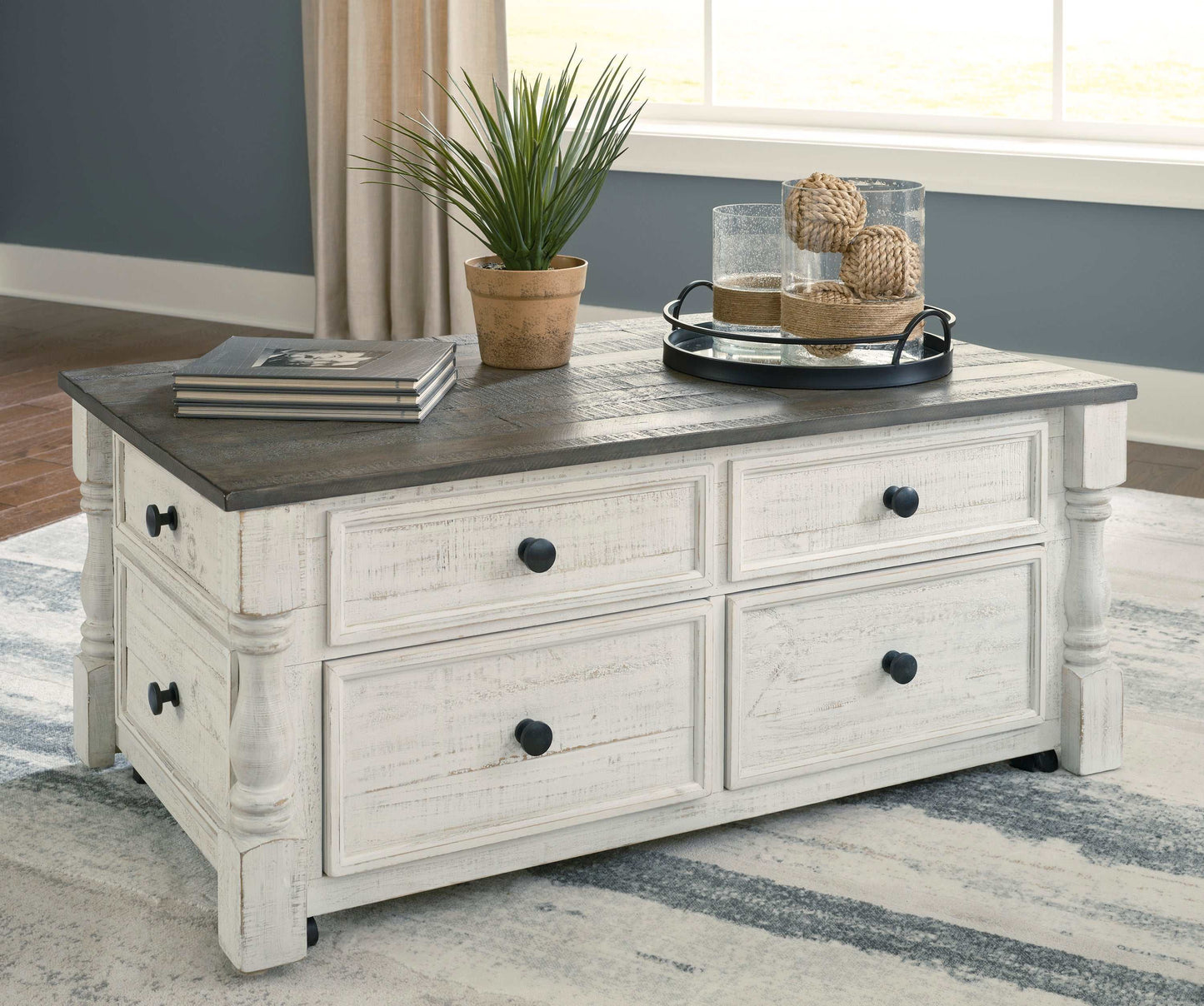 Havalance White/Gray LiftTop Coffee Table