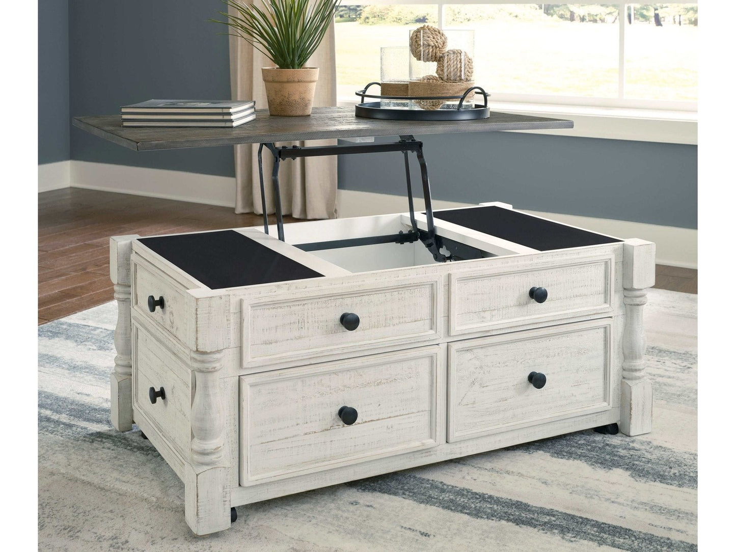 Havalance White/Gray LiftTop Coffee Table