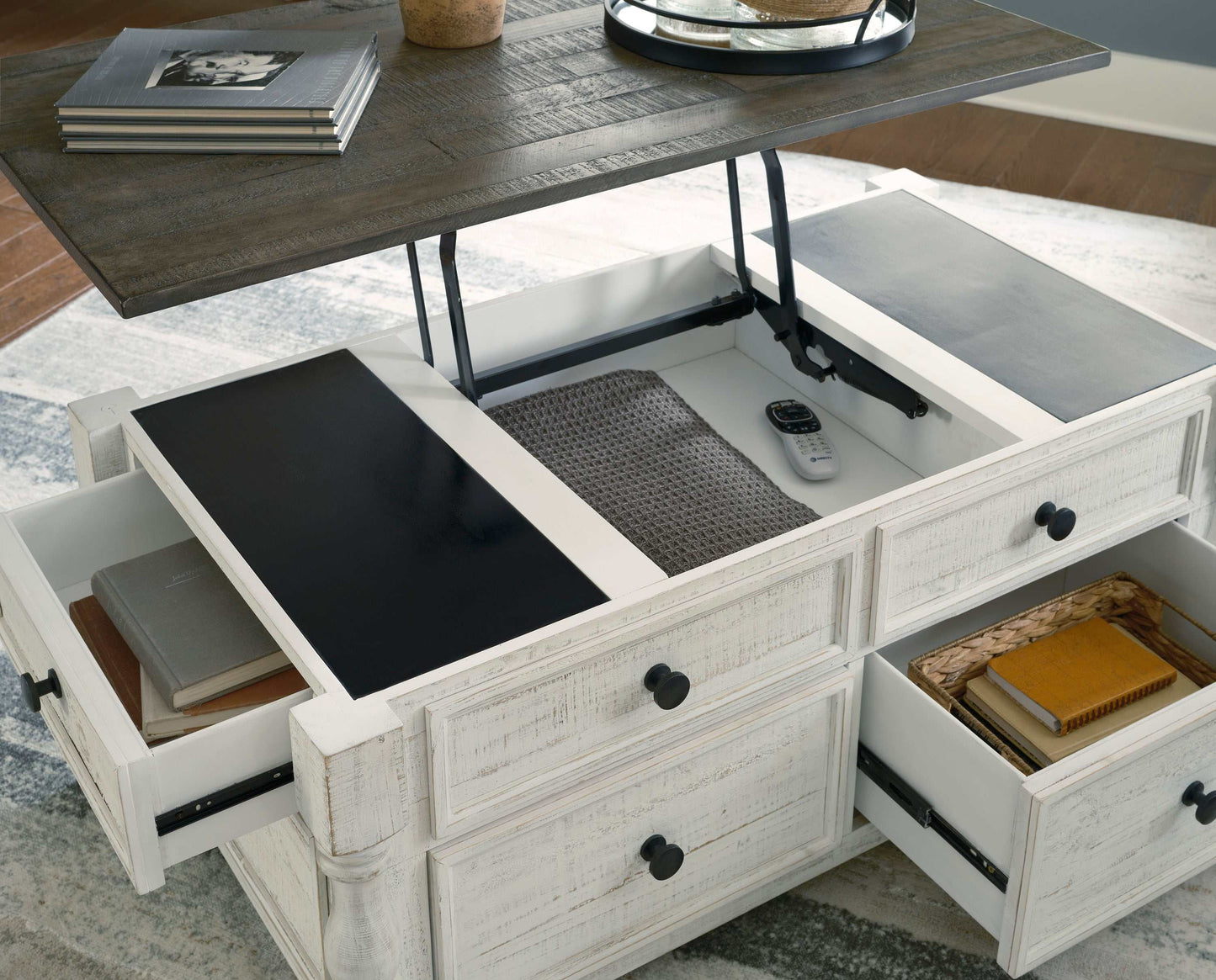 Havalance White/Gray LiftTop Coffee Table