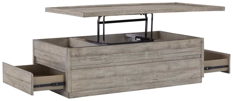 Naydell Rustic Gray Lift Top Coffee Table