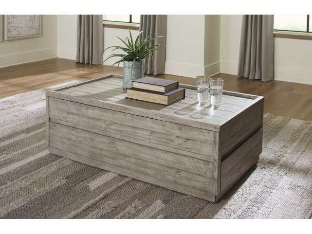 Naydell Rustic Gray Lift Top Coffee Table