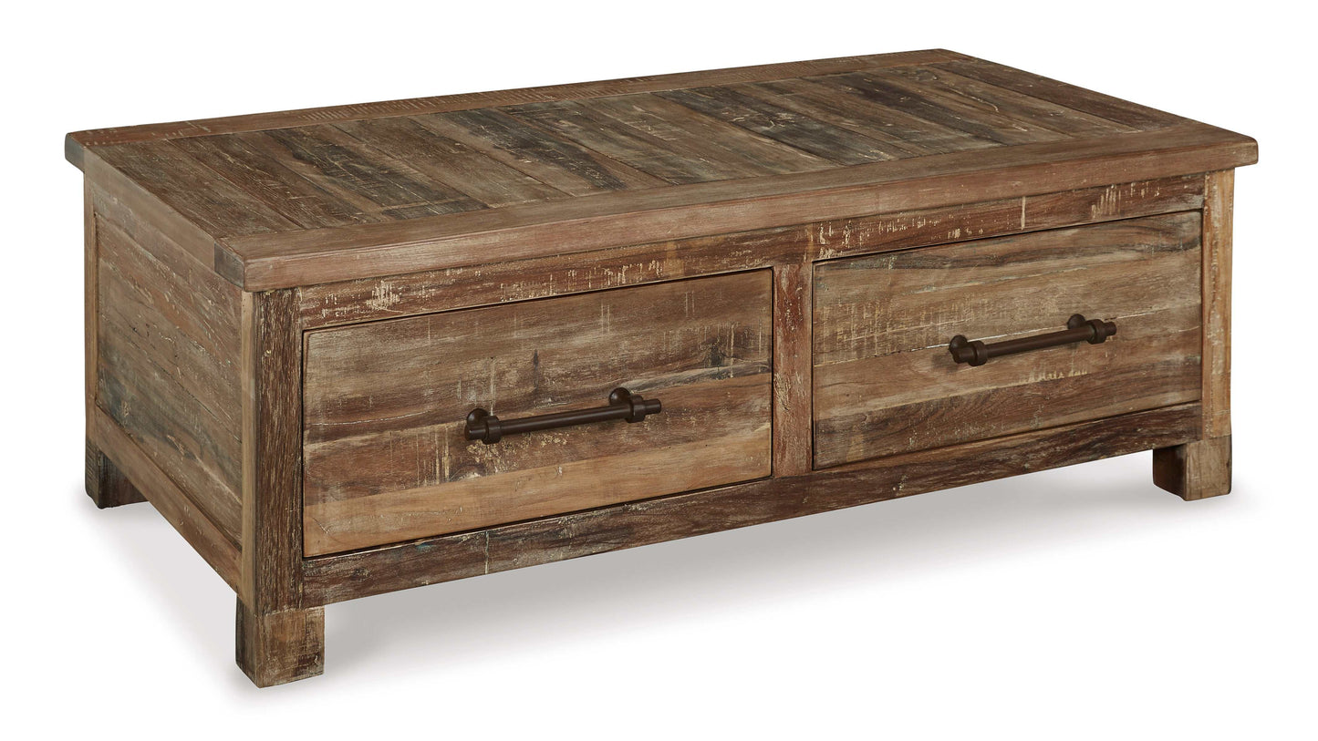 Randale Distressed Brown Coffee Table