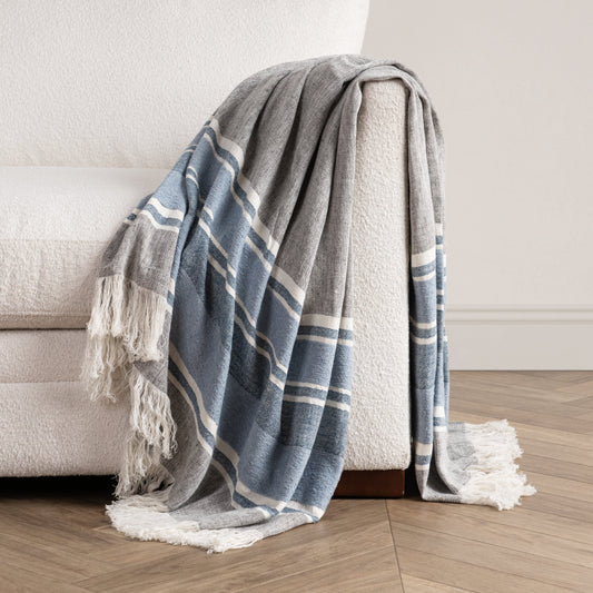 TC Lima Capri Blue/Dark Gray Throw 50X70 - Ornate Home